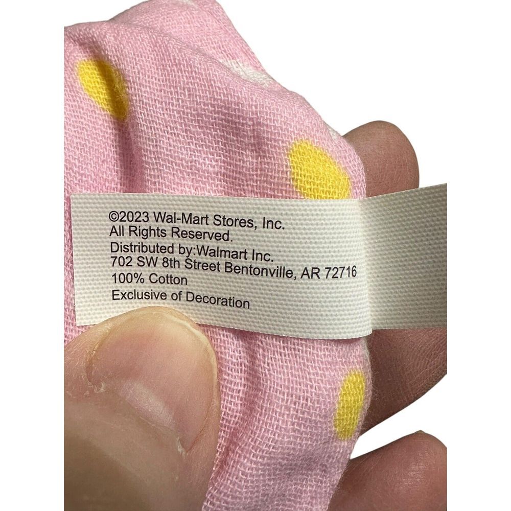 Walmart 2023 Knotted Pink Polka Dot Bunny Lovey Baby Security Blanket 13‎ Inch - Picture 8 of 8